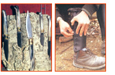 Coltelli e Scarpe in Cuoio